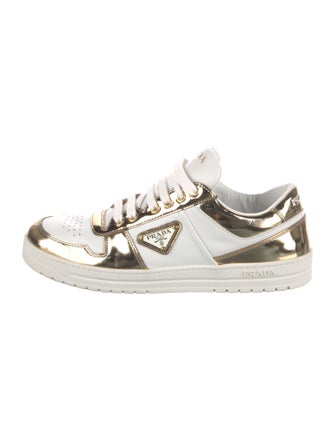 Prada Leather Colorblock Pattern Sneakers