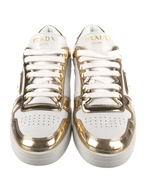 Prada Leather Colorblock Pattern Sneakers