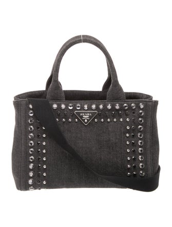 Prada Enameled Metal Triangle Grommet Canapa