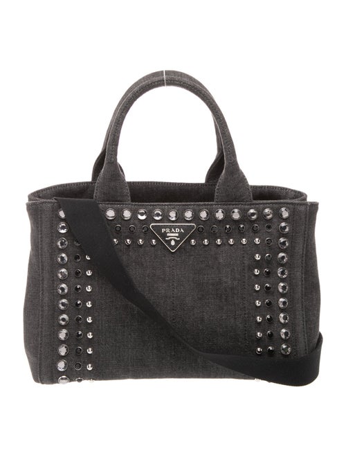 Prada Enameled Metal Triangle Grommet Canapa