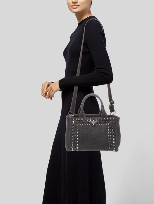 Prada Enameled Metal Triangle Grommet Canapa