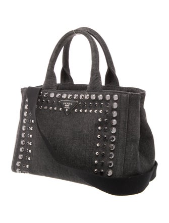 Prada Enameled Metal Triangle Grommet Canapa