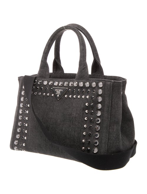 Prada Enameled Metal Triangle Grommet Canapa