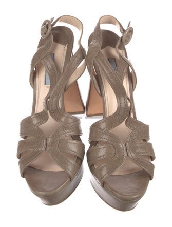 Prada Leather Slingback Sandals
