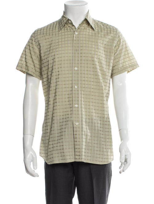 Prada Plaid Print Short Sleeve Shirt