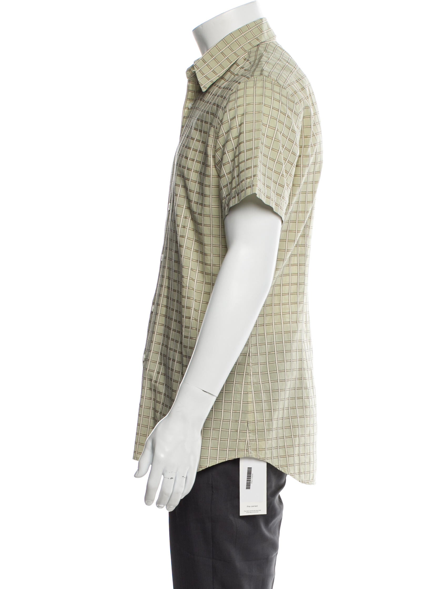 Prada Plaid Print Short Sleeve Shirt