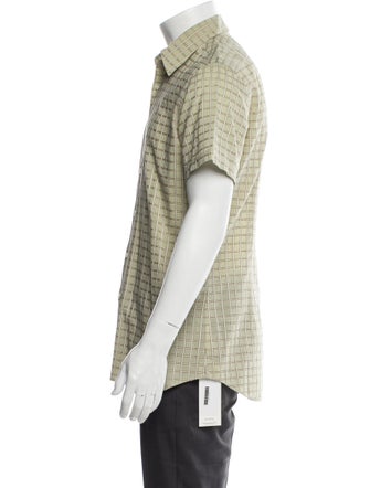 Prada Plaid Print Short Sleeve Shirt