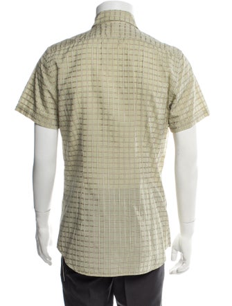 Prada Plaid Print Short Sleeve Shirt
