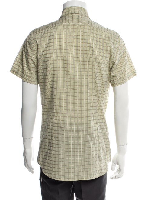 Prada Plaid Print Short Sleeve Shirt