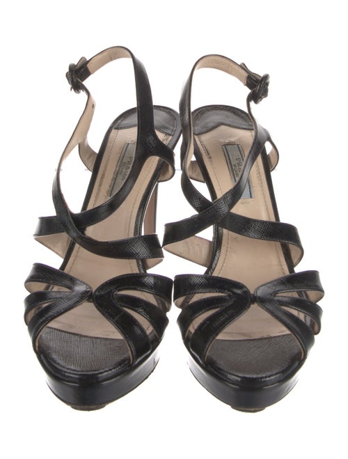 Prada Patent Leather Slingback Sandals