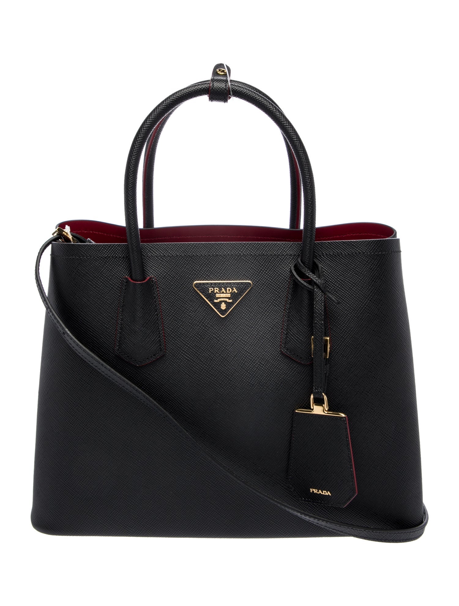 Prada Saffiano Cuir Leather Double Medium