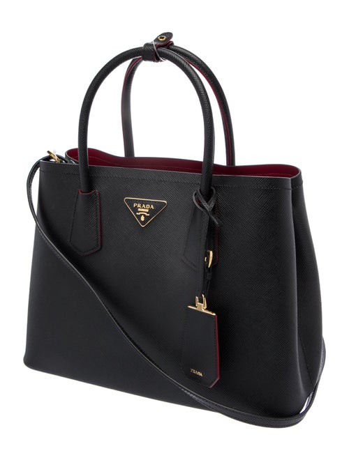 Prada Saffiano Cuir Leather Double Medium