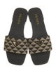 Prada Enameled Metal Triangle Printed Slides