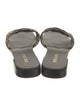 Prada Enameled Metal Triangle Printed Slides