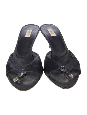 Prada Satin Bow Accents Slides