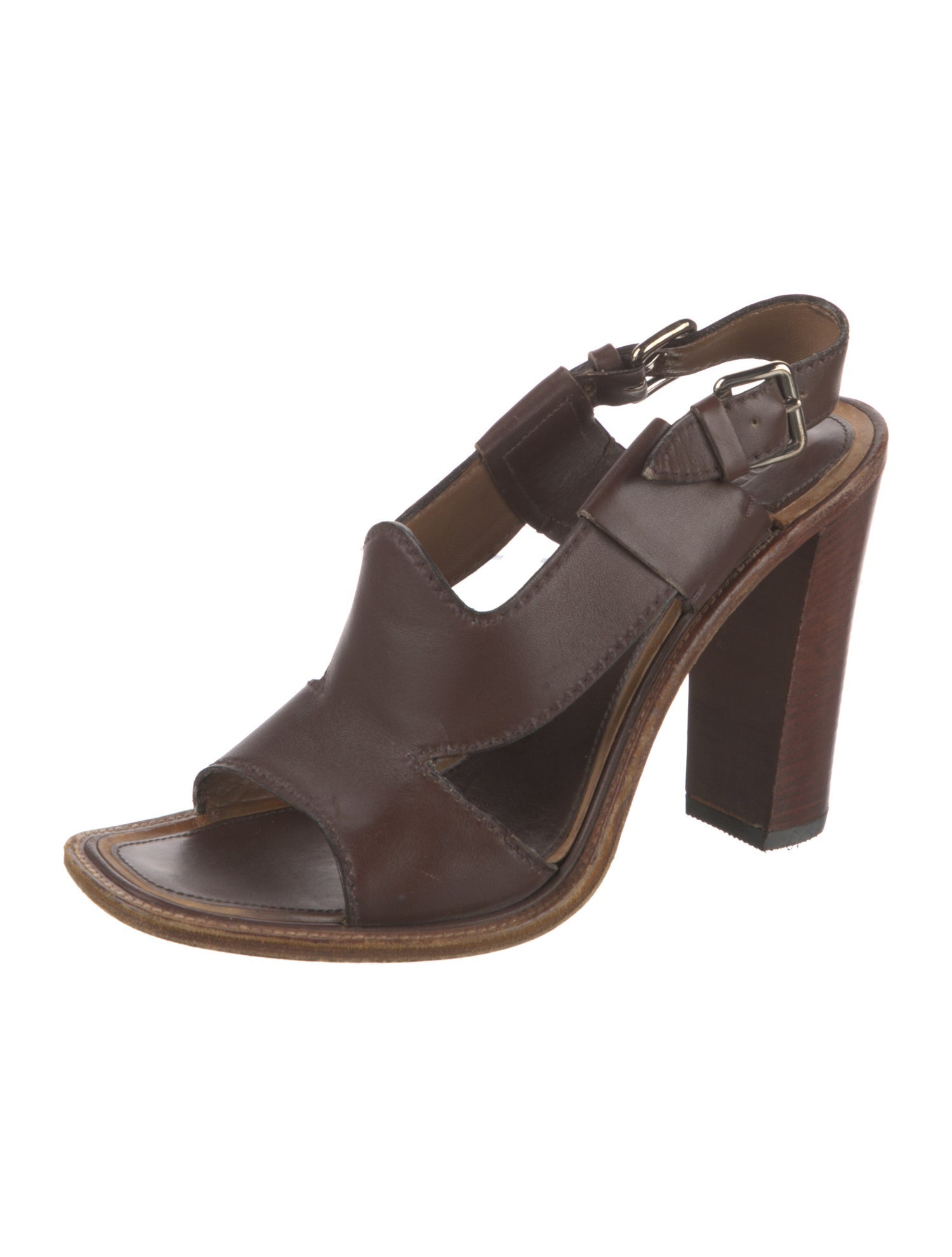 Prada Leather Slingback Sandals