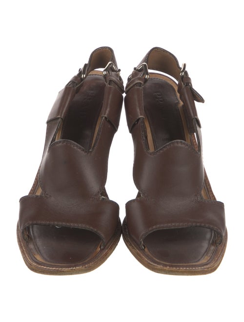 Prada Leather Slingback Sandals