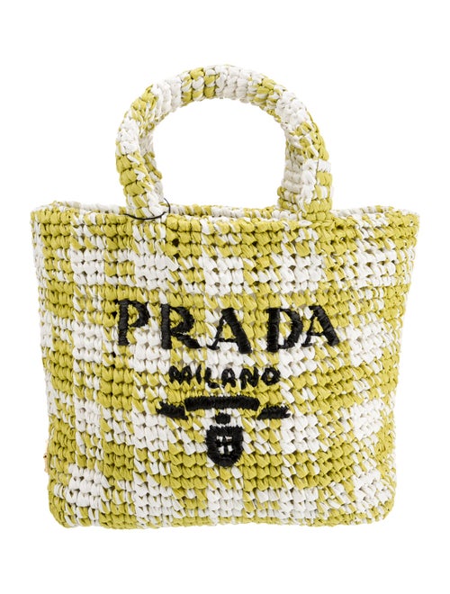 Prada Enameled Metal Triangle Top Handle Bag