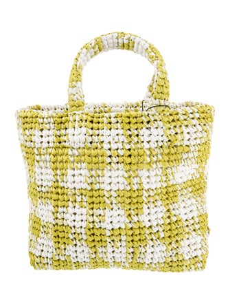 Prada Enameled Metal Triangle Top Handle Bag