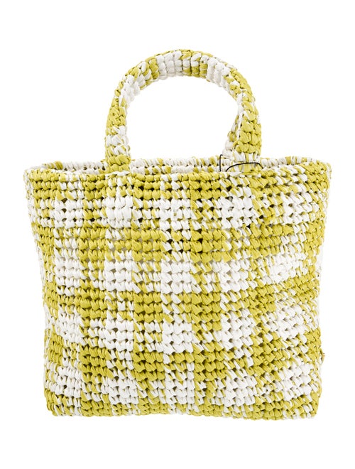 Prada Enameled Metal Triangle Top Handle Bag