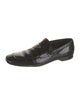 Prada Enameled Metal Triangle Patent Leather Loafers