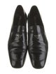 Prada Enameled Metal Triangle Patent Leather Loafers