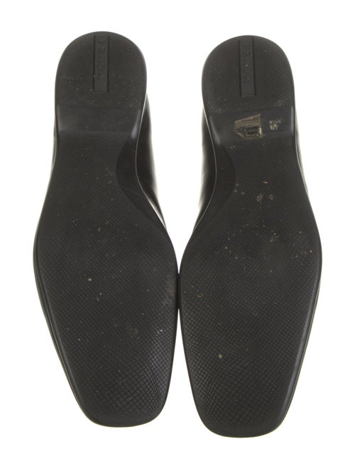 Prada Enameled Metal Triangle Patent Leather Loafers