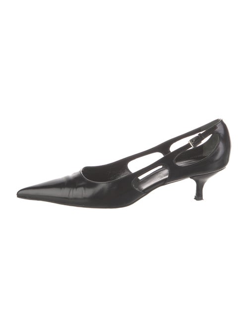 Prada Patent Leather Cutout Accent Pumps