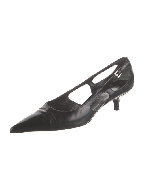 Prada Patent Leather Cutout Accent Pumps
