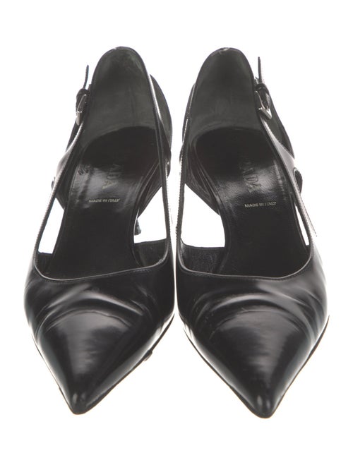 Prada Patent Leather Cutout Accent Pumps