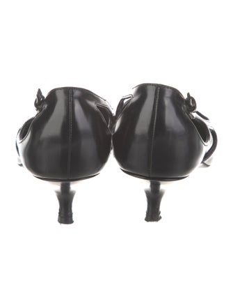 Prada Patent Leather Cutout Accent Pumps