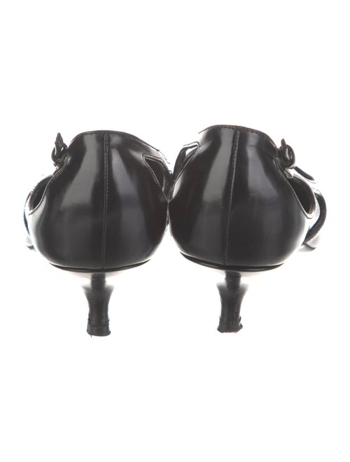 Prada Patent Leather Cutout Accent Pumps