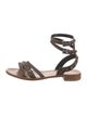 Prada Leather Crystal Embellishments Gladiator Sandals