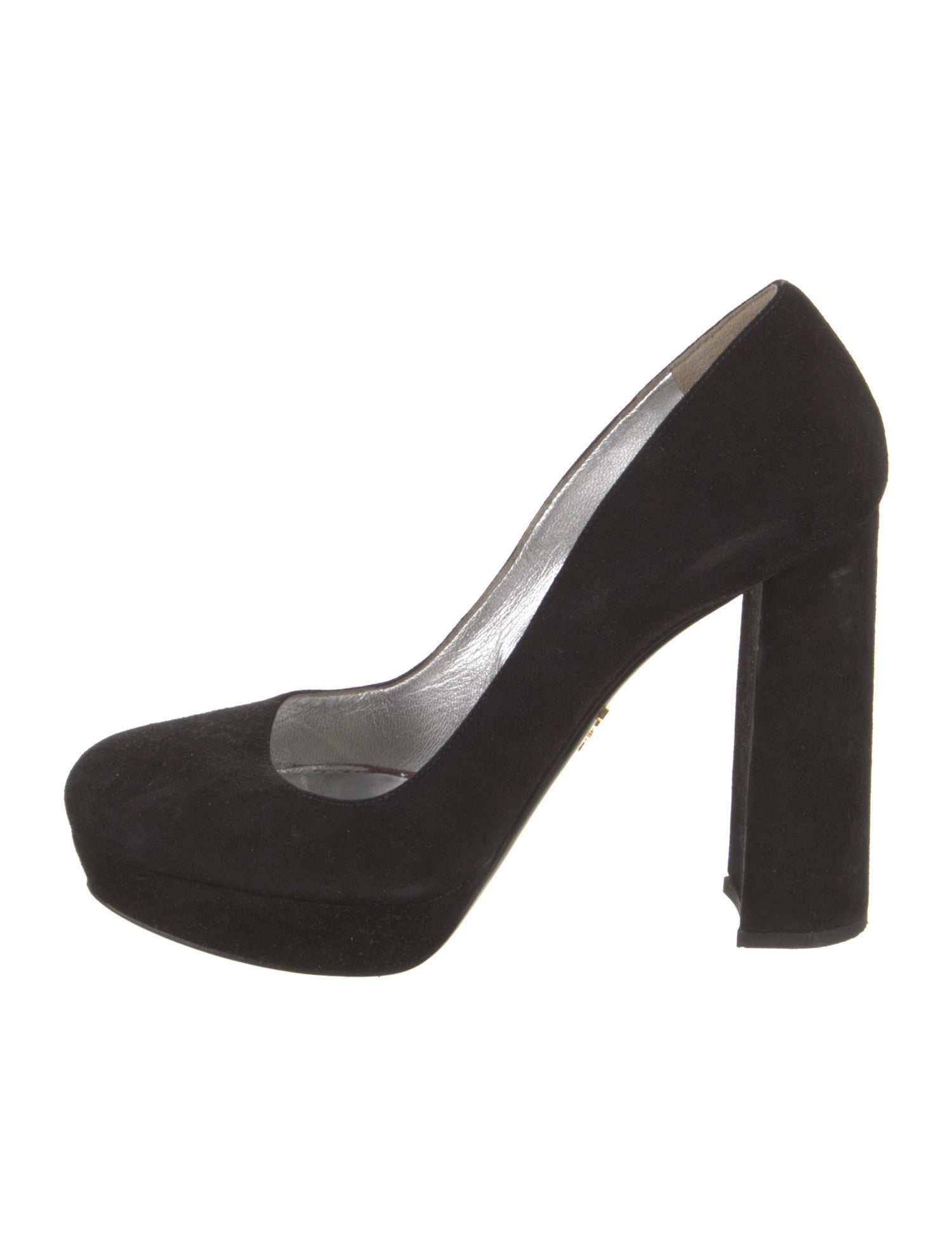 Prada Suede Leather Trim Embellishment Pumps