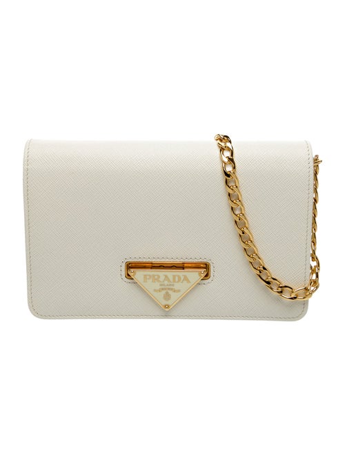 Prada Enameled Metal Triangle Clutch