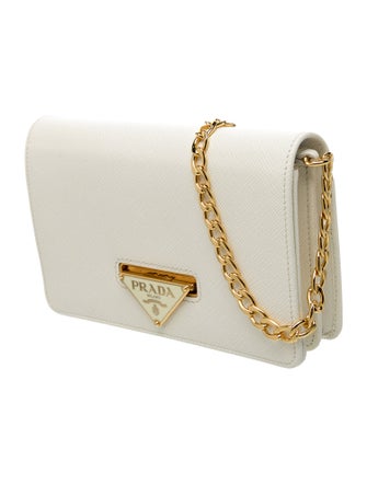 Prada Enameled Metal Triangle Clutch