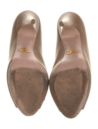 Prada Leather Cutout Accent Pumps
