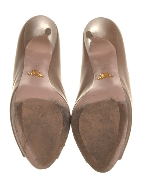 Prada Leather Cutout Accent Pumps
