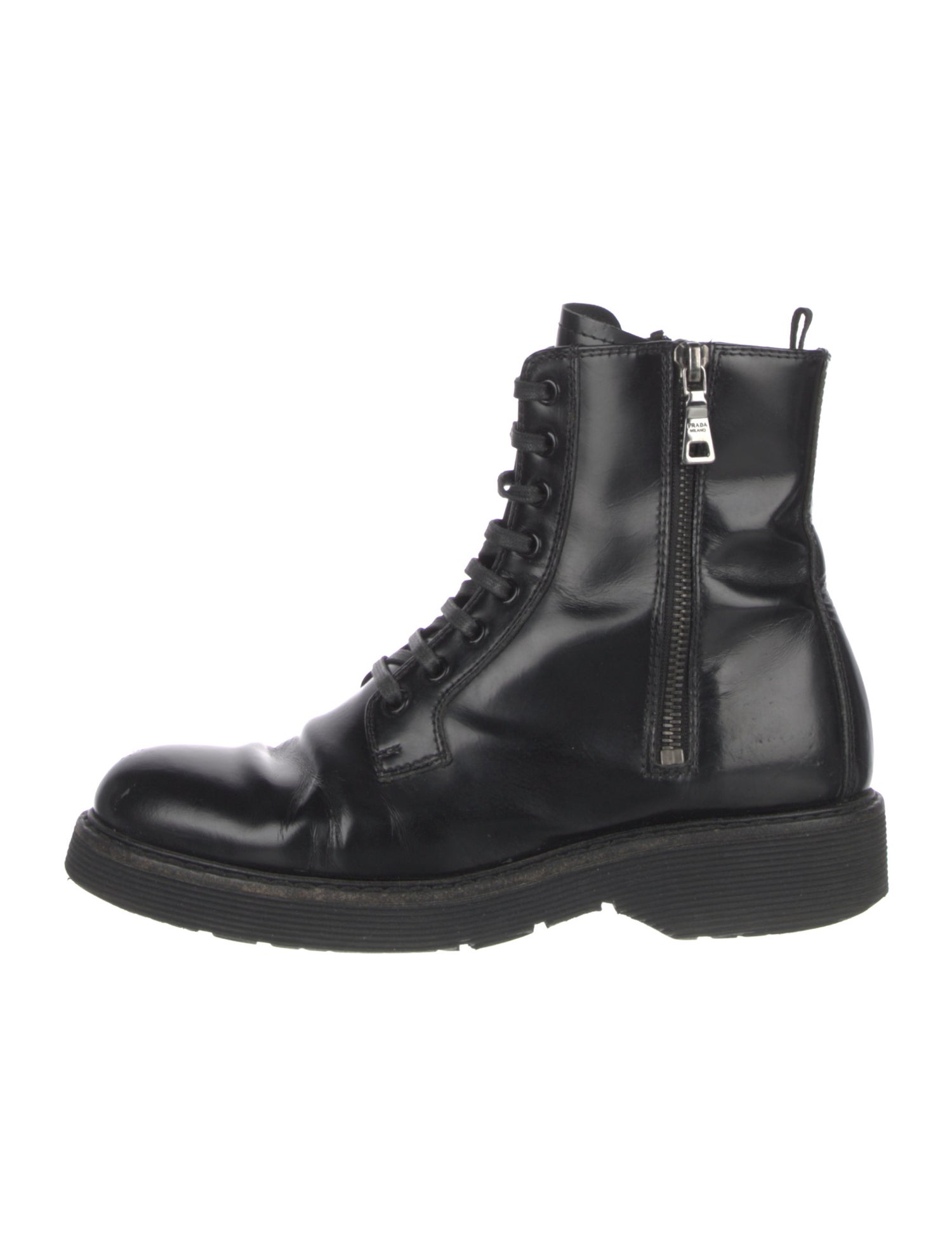 Prada Sport Patent Leather Combat Boots
