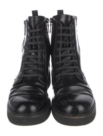 Prada Sport Patent Leather Combat Boots
