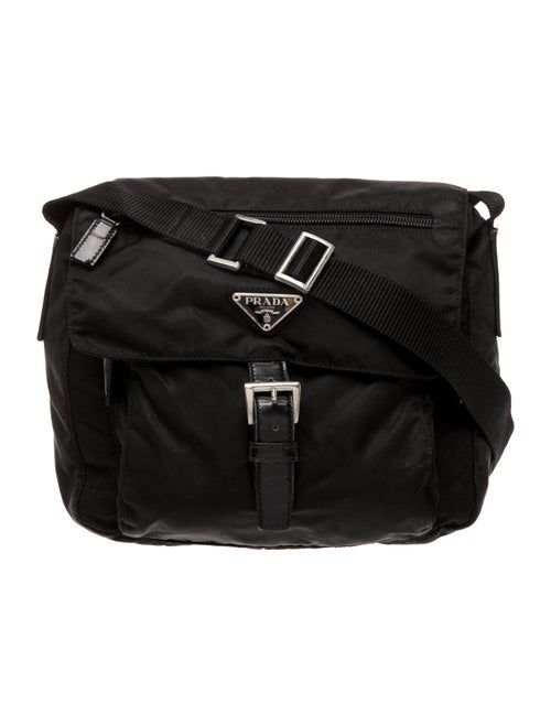 Prada Enameled Metal Triangle Shoulder Bag