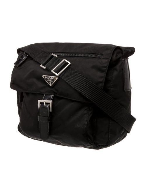 Prada Enameled Metal Triangle Shoulder Bag