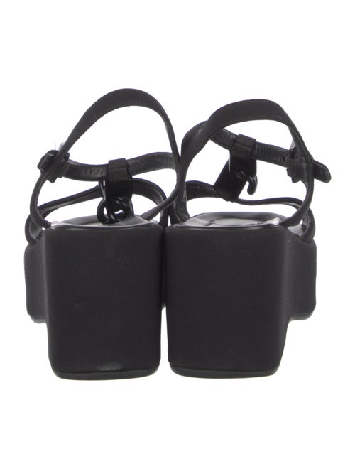 Prada Nylon Chain-Link Accents T-Strap Sandals