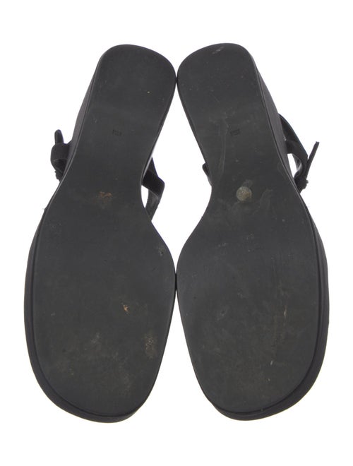 Prada Nylon Chain-Link Accents T-Strap Sandals