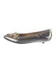 Prada Embossed Leather Crystal Embellishments Ballet Flats