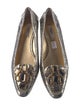 Prada Embossed Leather Crystal Embellishments Ballet Flats