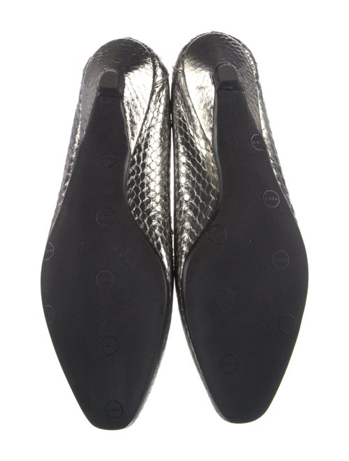 Prada Embossed Leather Crystal Embellishments Ballet Flats