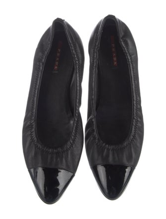 Prada Sport Leather Leather Trim Embellishment Ballet Flats