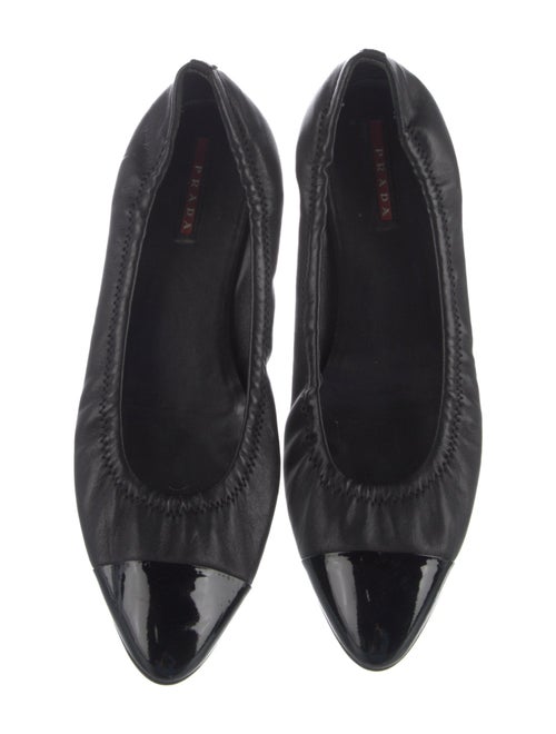 Prada Sport Leather Leather Trim Embellishment Ballet Flats