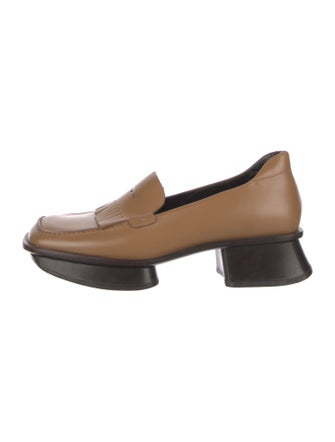 Prada Leather Fringe Trim Accent Loafers